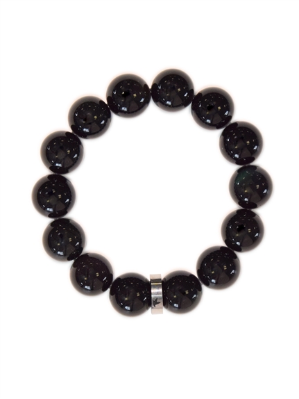 Bracelet Obsidienne Noire Perles rondes 14 mm 1