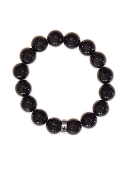 Bracelet Obsidienne Noire Perles rondes 12 mm 1