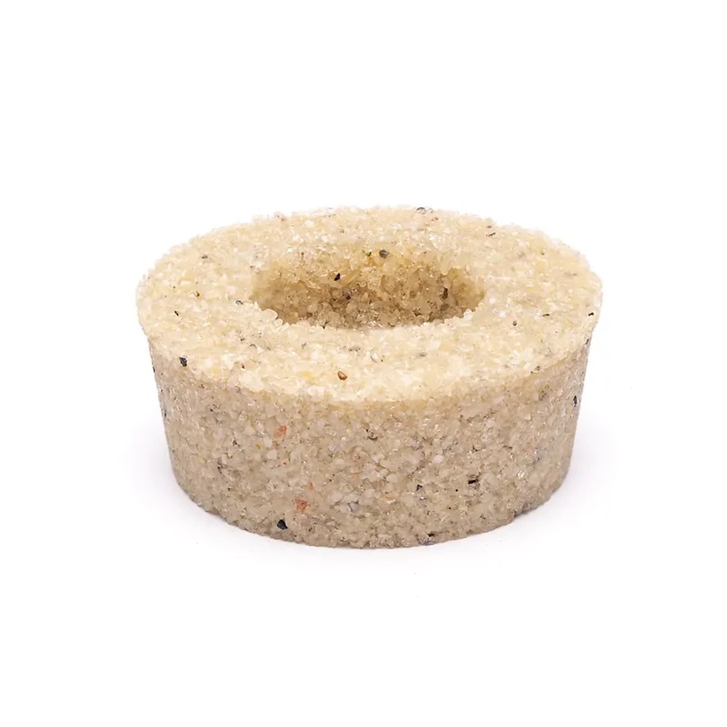 Bougeoir rond en cristal de roche -- 8,5x7,5x3,5cm 0