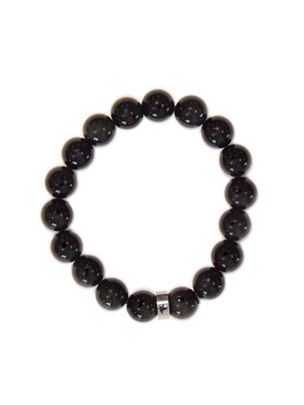 Bracelet Obsidienne Noire Perles rondes 10 mm 1