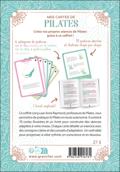 Mes cartes de pilates - 70 cartes illustrées pour un bien-être en mouvement - Coffret 2