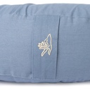 Coussin de méditation croissant bleu coton bio (OCS) -- 37x17x13 cm; 1008 g 0
