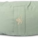 Coussin de méditation croissant vert doux coton bio (OCS) -- 37x17x13 cm; 1008 g 0