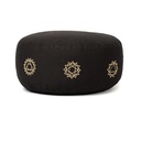 Coussin de méditation noir 7 chakras coton bio (OCS) -- 33x17 cm; ±2300 g 2