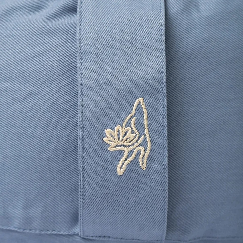 Coussin de méditation rond bleu coton bio (OCS) -- 33x17 cm; 2300 g 0