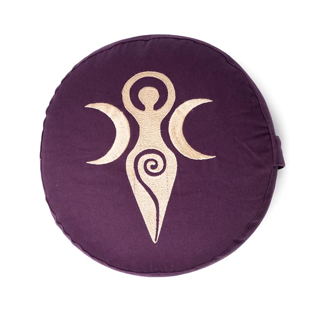 Coussin de méditation violet foncé Déesse coton bio (OCS) -- 33x17 cm; ±2300 g 0