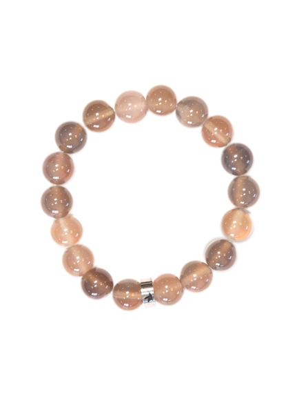 Bracelet Calcédoine Grise Perles Rondes 10 mm 1