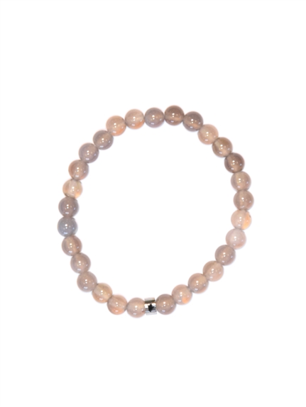 Bracelet Calcédoine Grise Perles Rondes 6 mm 1