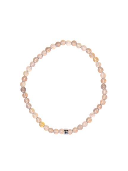 Bracelet Calcédoine Grise Perles Rondes 4 mm 1