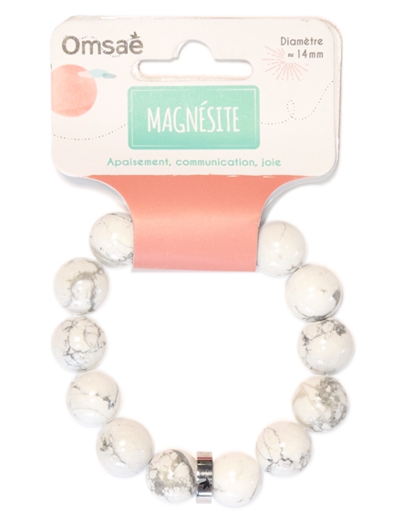 Bracelet Magnésite Perles rondes 14 mm 2