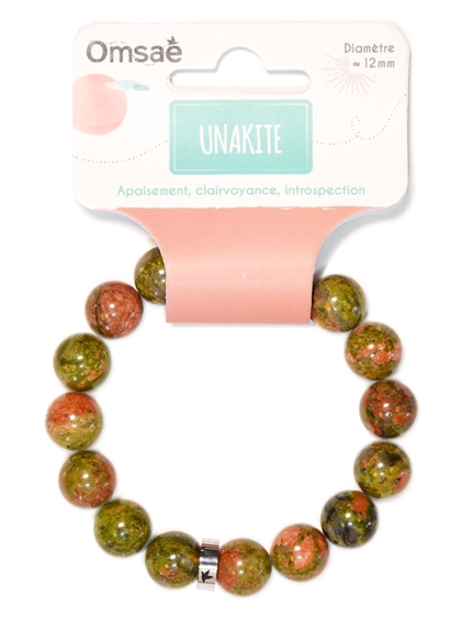 Bracelet Unakite Perles rondes 12 mm 2