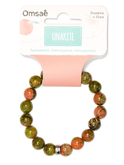 Bracelet Unakite Perles rondes 10 mm 2
