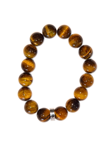 Bracelet Oeil de Tigre Perles rondes 12 mm 1