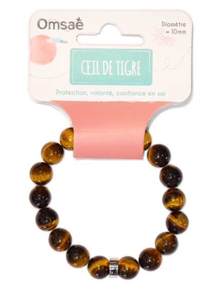 Bracelet Oeil de Tigre Perles rondes 10 mm 2