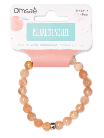 Bracelet Pierre du Soleil Perles rondes 8 mm 2