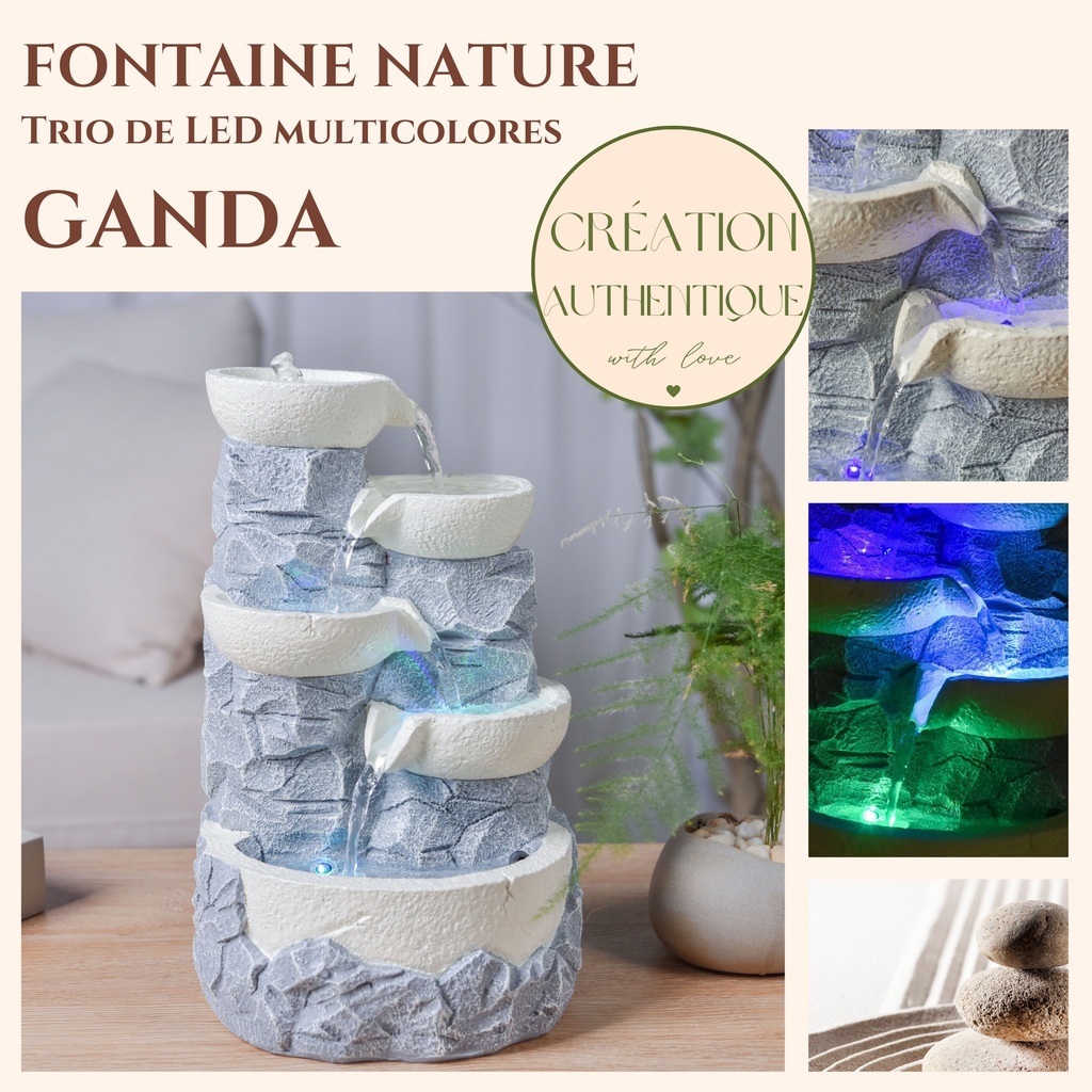 Fontaine Cascade Ganda — vue de face