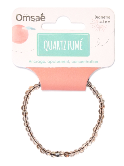 Bracelet Quartz Fumé Perles rondes 4 mm 2