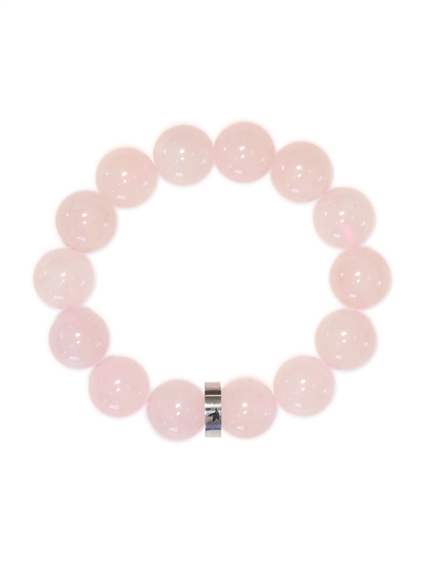 Bracelet Quartz Rose Perles rondes 14 mm 1