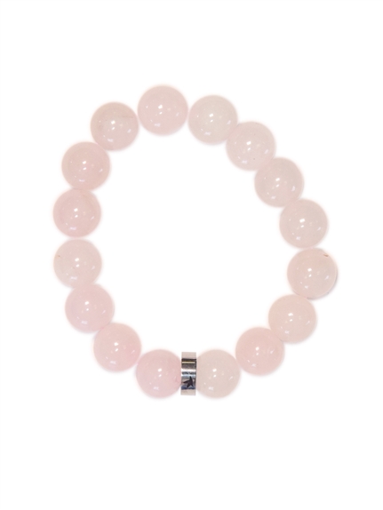 Bracelet Quartz Rose Perles rondes 12 mm 1