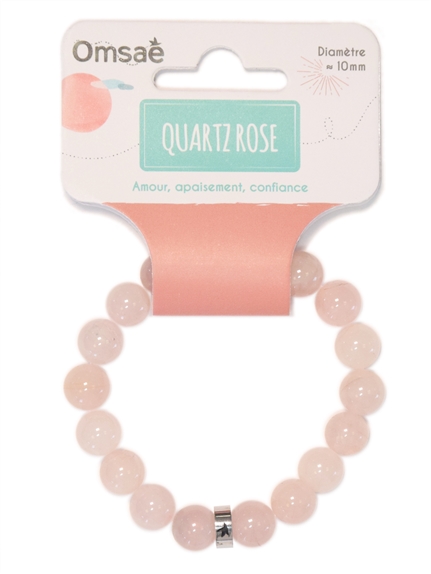 Bracelet Quartz Rose Perles rondes 10 mm 2