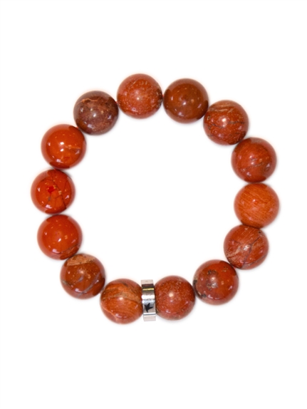 Bracelet Jaspe Rouge Perles rondes 14 mm 1