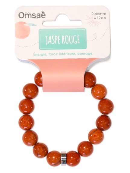 Bracelet Jaspe Rouge Perles rondes 12 mm 2
