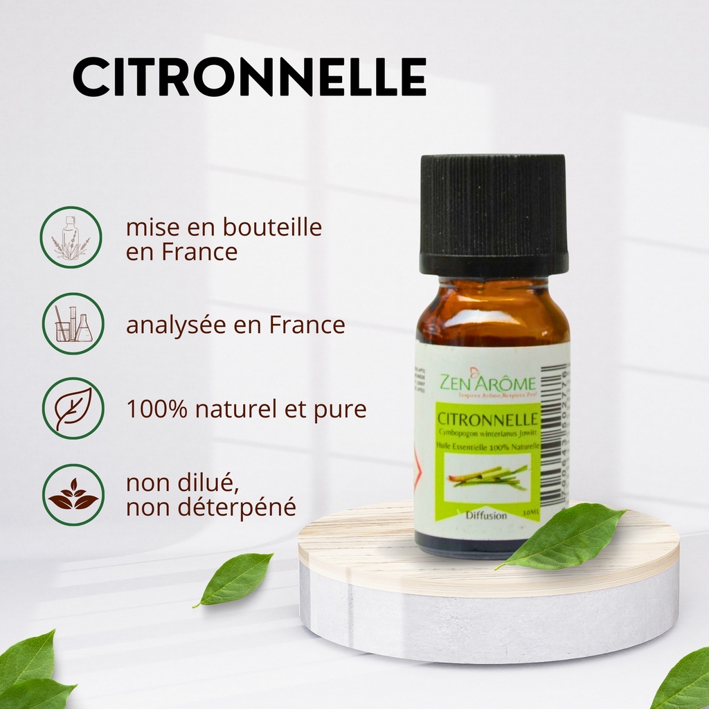 Huiles Essentielles Citronnelle - 10 ml — vue de face