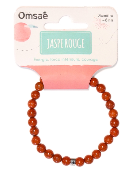 Bracelet Jaspe Rouge Perles rondes 6 mm 2