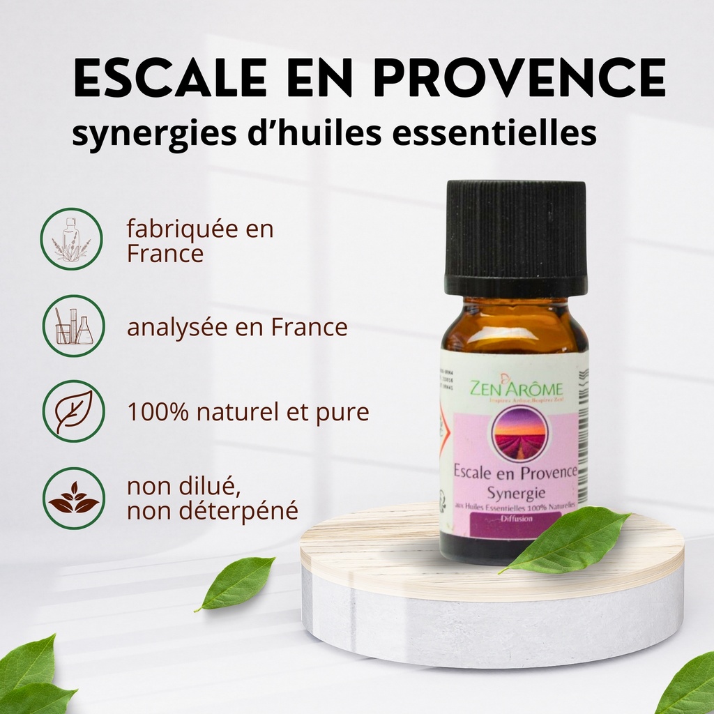 Synergie d'huiles essentielles Escale en Provence - 10 ml — vue de face