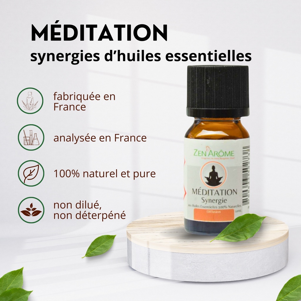 Synergie d'huiles essentielles Méditation - 10 ml — vue de face
