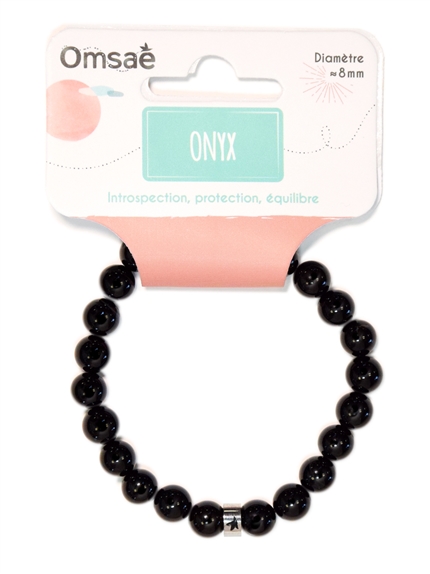 Bracelet Onyx Perles rondes 8 mm 2