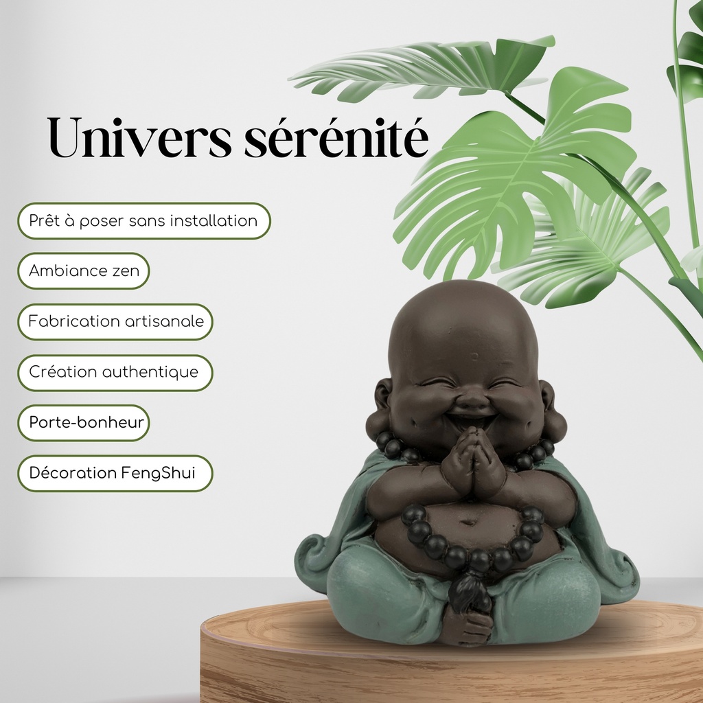 Statue Mini Bouddha Rieur SR1 — vue de face