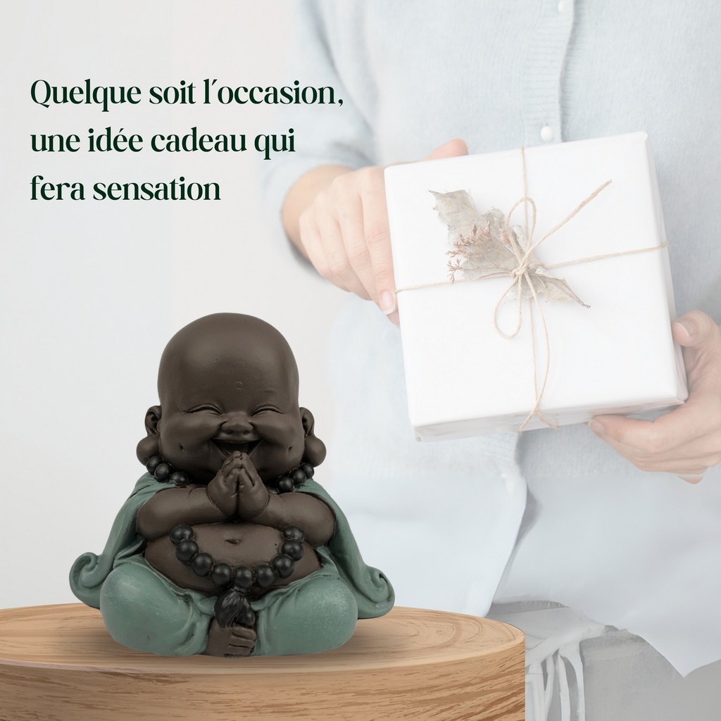 Statue Mini Bouddha Rieur SR1 — vue de profil