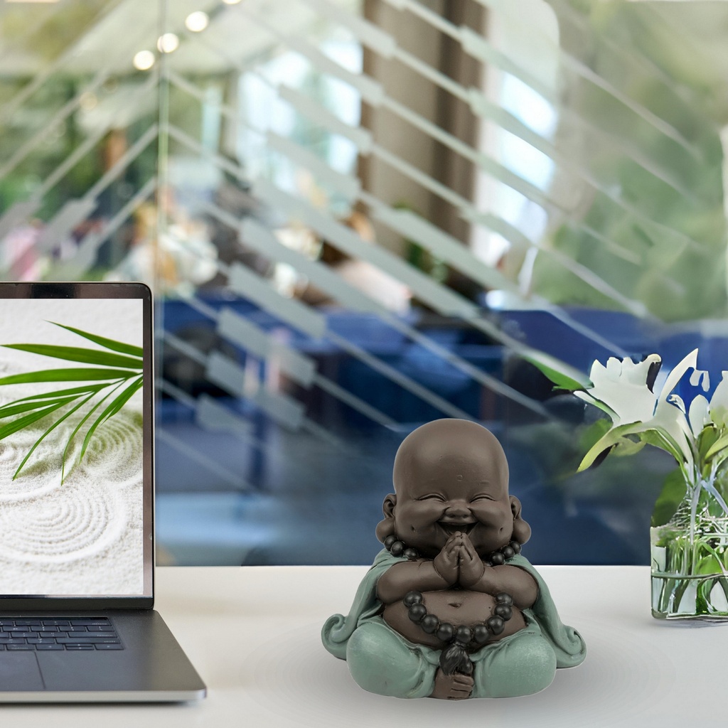 Statue Mini Bouddha Rieur SR1 — mise en situation