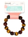 Bracelet Oeil de Tigre de Taureau et de Faucon Perles rondes 14 mm 2