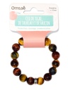 Bracelet Oeil de Tigre de Taureau et de Faucon Perles rondes 12 mm 2