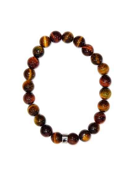 Bracelet Oeil de Tigre de Taureau et de Faucon Perles rondes 8 mm 1