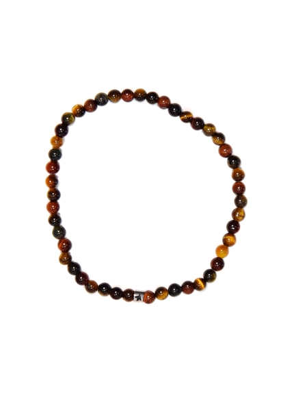 Bracelet Oeil de Tigre de Taureau et de Faucon Perles rondes 4 mm 1
