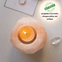 Bougeoir en Cristal de Sel Himalaya Rock 500g — vue de profil