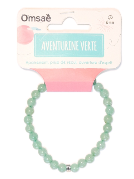 Bracelet Aventurine Verte Perles rondes 6 mm 2