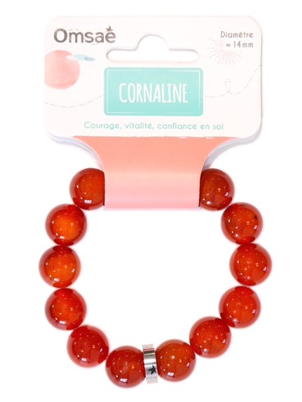 Bracelet Cornaline Perles rondes 14 mm 2