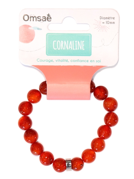 Bracelet Cornaline Perles rondes 10 mm 2