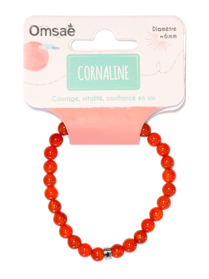 Bracelet Cornaline Perles rondes 6 mm 2