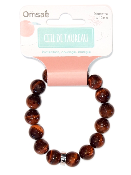 Bracelet Oeil de Taureau Perles rondes 12 mm 2