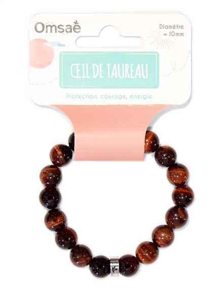 Bracelet Oeil de Taureau Perles rondes 10 mm 2