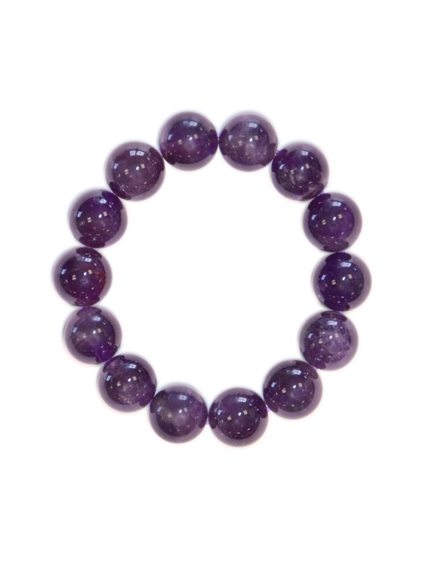 Bracelet Améthyste Perles rondes 14 mm 1