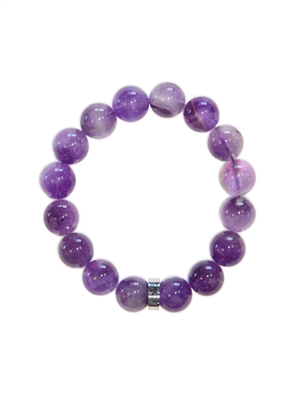 Bracelet Améthyste Perles rondes 12 mm 1