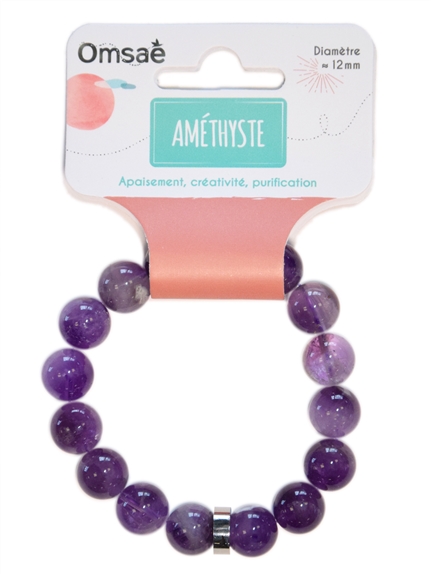 Bracelet Améthyste Perles rondes 12 mm 2