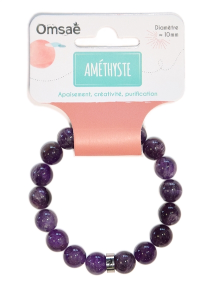Bracelet Améthyste Perles rondes 10 mm 2