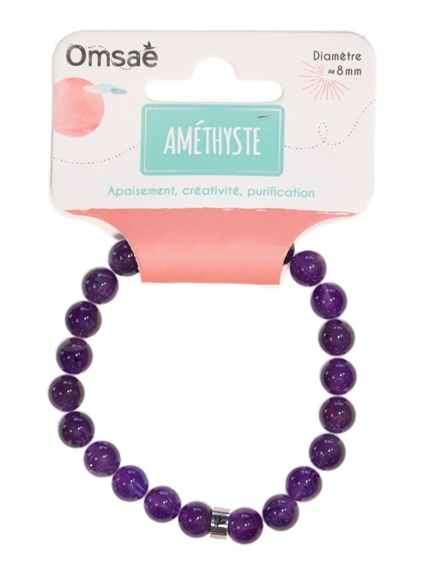 Bracelet Améthyste Perles rondes 8 mm 2